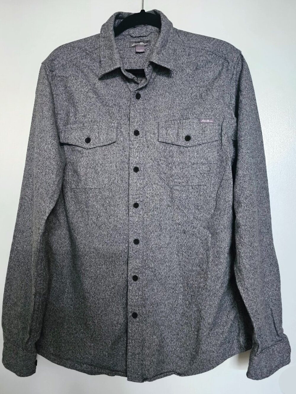 Eddie Bauer Favorite Cabin Flannel Shirt Classic Fit MT TM Tall Medium Gray